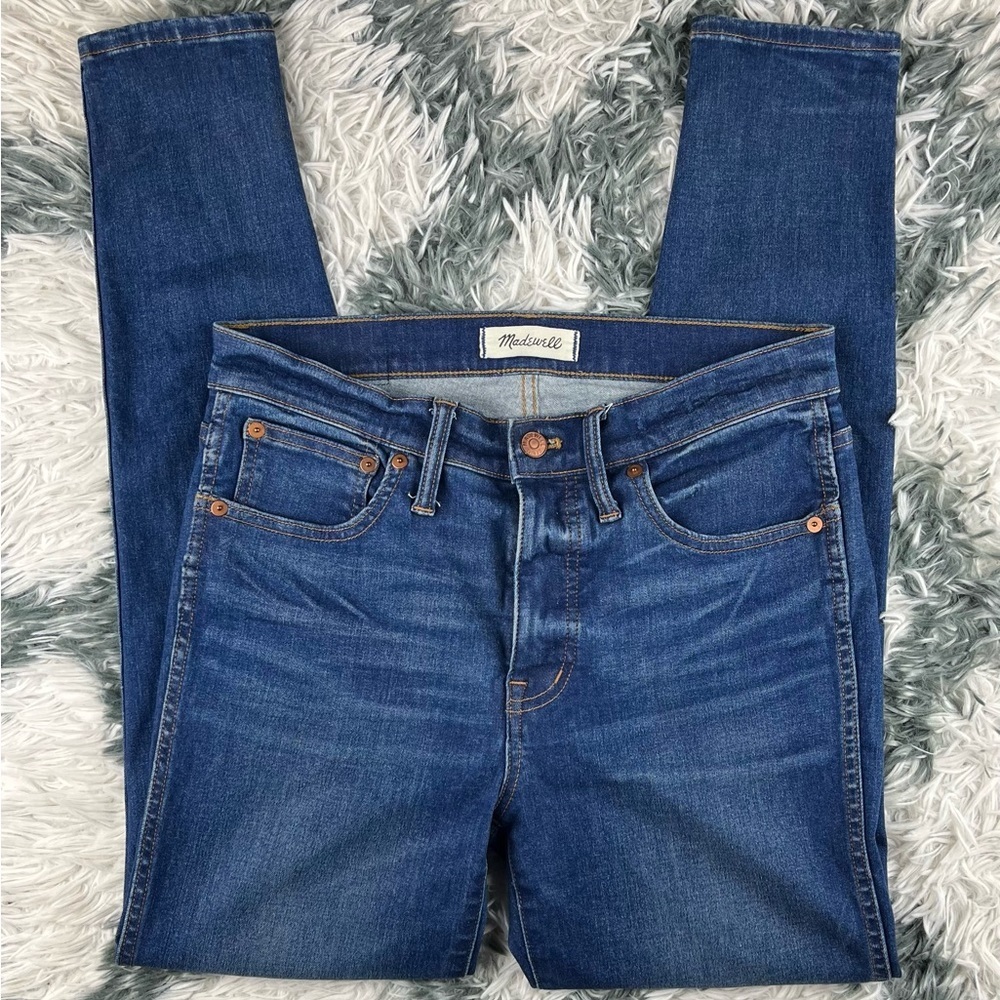 Madewell Women's 9" High-Rise Skinny Blue Jeans Size 28 Zipper Broken